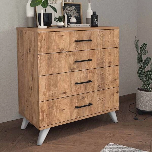 Συρταριέρα μελαμίνης Dacota  χρώμα pine oak 76x44x86,4εκ.