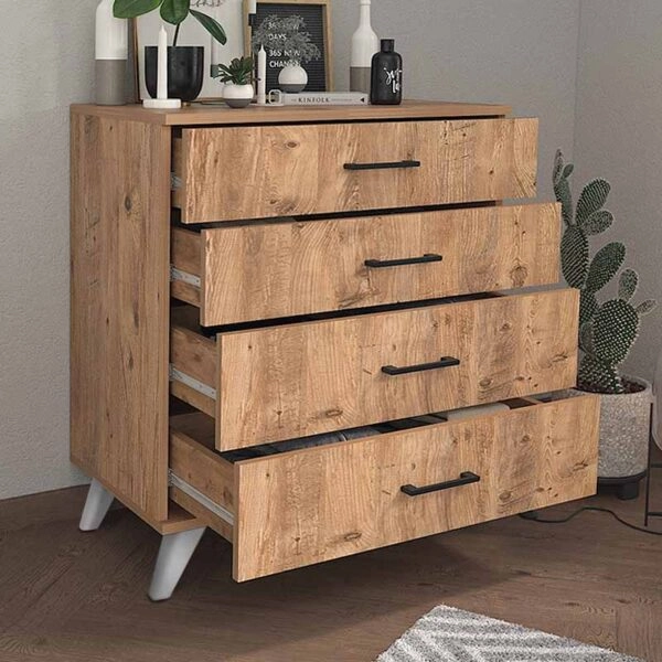 Συρταριέρα μελαμίνης Dacota  χρώμα pine oak 76x44x86,4εκ.