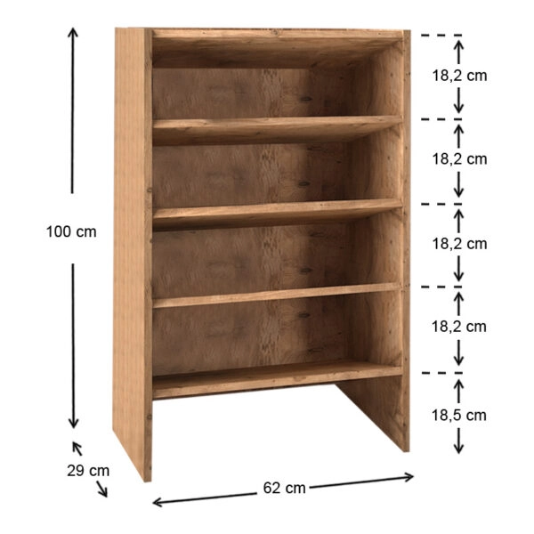 Παπουτσοθήκη μελαμίνης Krieger  12 ζευγών χρώμα pine oak 62x29x100εκ.