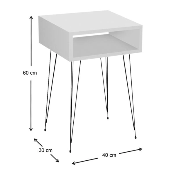 Κομοδίνο μελαμίνης Scott  χρώμα λευκό 40x30x60εκ.