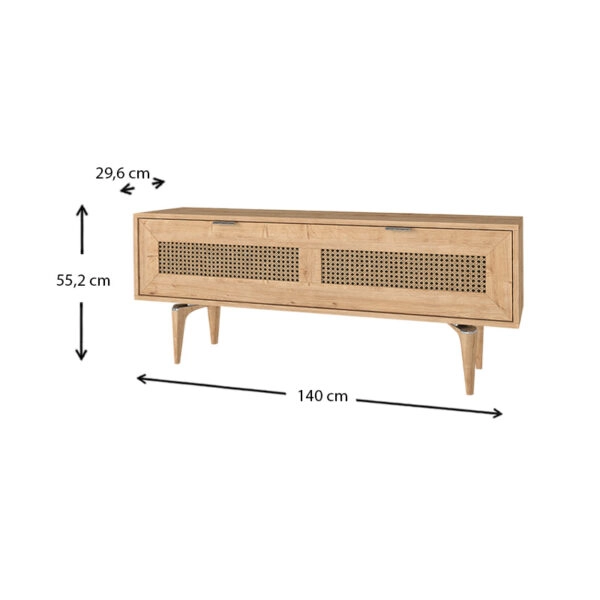 Έπιπλο τηλεόρασης Sirona  από μελαμίνη χρώμα sapphire oak 140x30x55εκ.