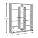 Βιβλιοθήκη μελαμίνης Ample  χρώμα λευκό 125x22x135,7εκ.