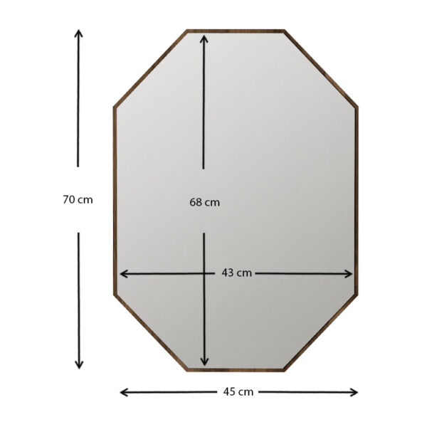 Καθρέπτης τοίχου Ursula Μegapap από μελαμίνη χρώμα καρυδί 45x2x70εκ.