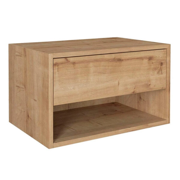 Κομοδίνο επιτοίχιο μελαμίνης Sone  χρώμα sapphire oak 60x40x35εκ.