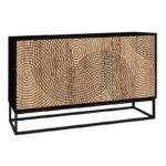 Μπουφές μελαμίνης Themis  χρώμα μαύρο - sapphire oak 150x35x83,6εκ.