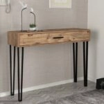 Κονσόλα μελαμίνης Rochel  χρώμα atlantic pine 120x35x89,8εκ.