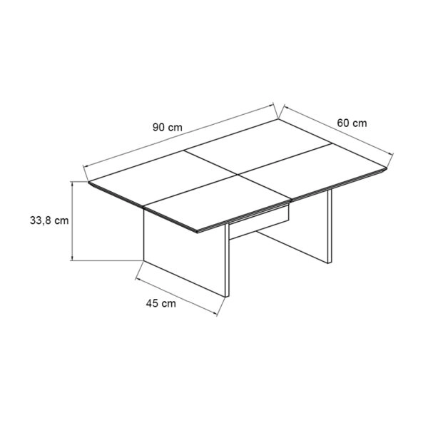 Τραπεζάκι σαλονιού Venita  χρώμα sapphire oak - ανθρακί 90x60x33,8εκ.