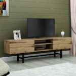 Έπιπλο τηλεόρασης Setia  από μελαμίνη χρώμα oak 150x30x45εκ.