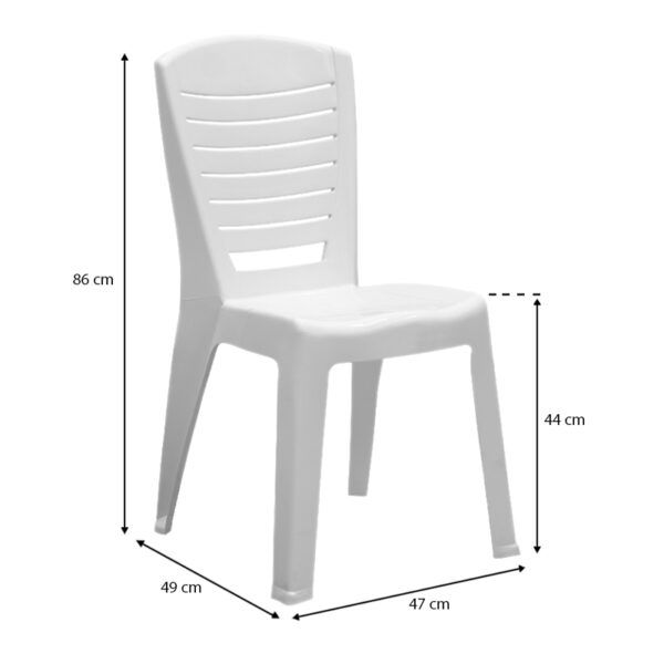 Καρέκλα πολυπροπυλενίου Tabia  χρώμα λευκό 47x49x86εκ.