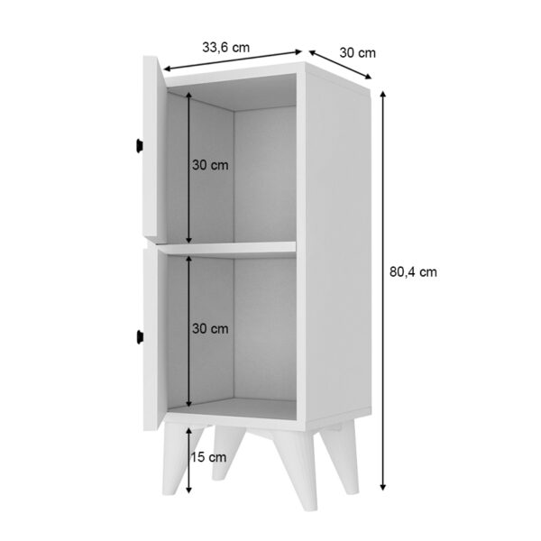 Κομοδίνο Felix  χρώμα λευκό 33,6x30x80,4εκ.