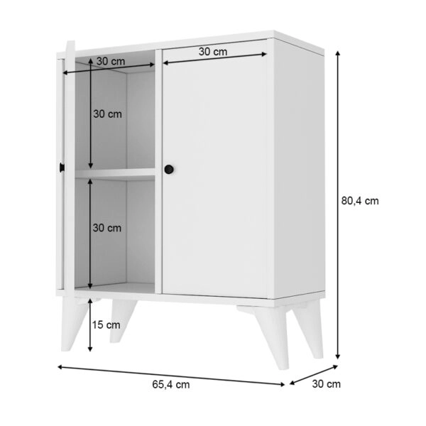 Κονσόλα - Ντουλάπι Felix Flat  χρώμα λευκό 65,4x30x80,4εκ.