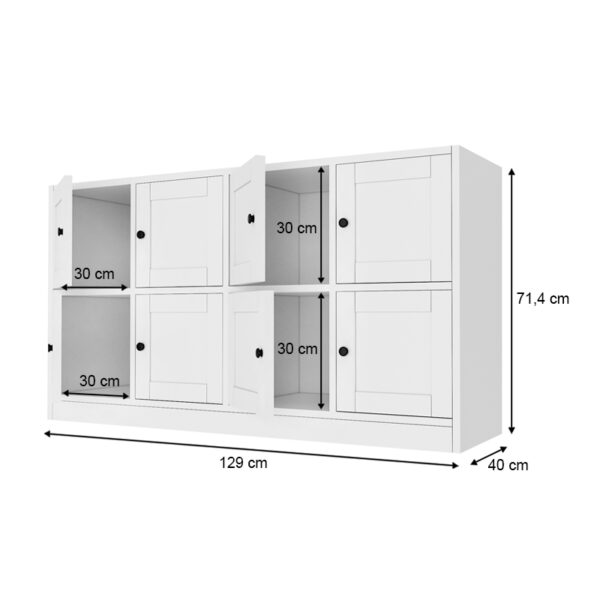 Μπουφές Felix  χρώμα λευκό 129x40x71,4εκ.