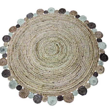 ΧΑΛΙ ΓΙΟΥΤΑ PAVIA SILVER NATURAL ROUND - 120cm-Στρογγυλό