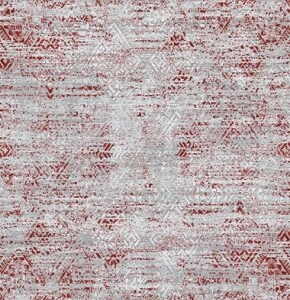 ΧΑΛΙ SHINY VELVET 6045/Light Grey Red - 200cm x 290cm