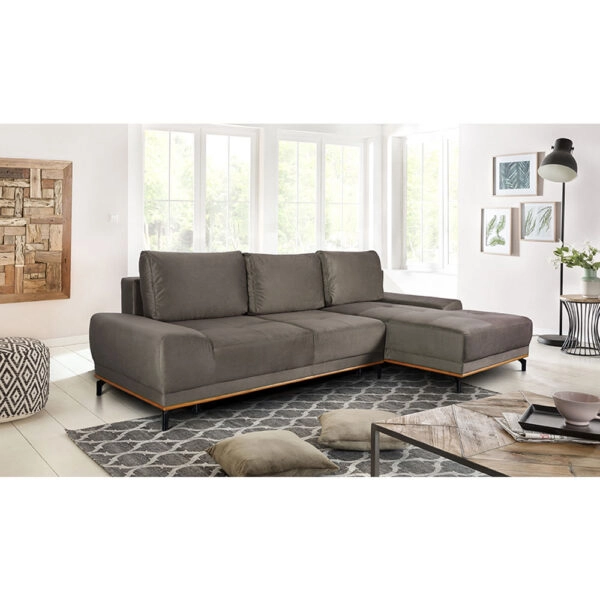 NATURA ΚΑΝΑΠΕΣ ΚΡΕΒΑΤΙ ΓΩΝΙΑ ΔΕΞΙΑ TAUPE 283x164xH90cm