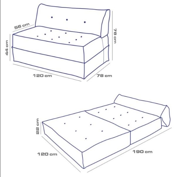 MOCCA ΚΑΝΑΠΕΣ ΚΡΕΒΑΤΙ ΑΝΑΔΙΠΛΟΜΕΝΟ ΑΝΘΡΑΚΙ 120x78xH78cm