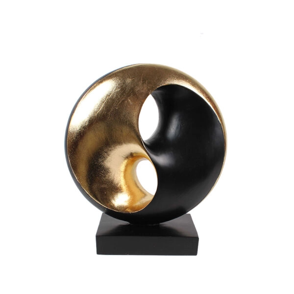 YIN YANG DECO POLYRESIN ΧΡΥΣΟ ΜΑΥΡΟ 27x9,5xH30,5cm