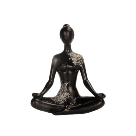 CALM POSE BLACK 1 DECO ΦΙΓΟΥΡΑ POLYRESIN ΜΑΥΡΟ ΛΕΥΚΟ 12,8x7xH15,9cm