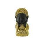 BABY BUDDHA 1 DECO ΒΟΥΔΑΣ POLYRESIN ΧΡΥΣΟ ΜΑΥΡΟ 11,7x10,2xH16,7cm