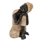 RESTING BUDDHA 1 DECO ΒΟΥΔΑΣ POLYRESIN ΦΥΣΙΚΟ ΜΑΥΡΟ 15x14,5xH23,5cm