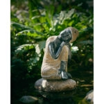 RESTING BUDDHA 1 DECO ΒΟΥΔΑΣ POLYRESIN ΦΥΣΙΚΟ ΜΑΥΡΟ 15x14,5xH23,5cm