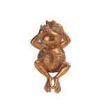 GRENOUILLE 1 DECO ΒΑΤΡΑΧΟΣ POLYRESIN ΧΡΥΣΟ 12,2x9,4xH22,5cm