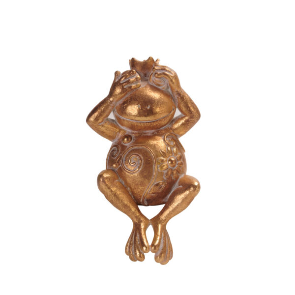 GRENOUILLE 1 DECO ΒΑΤΡΑΧΟΣ POLYRESIN ΧΡΥΣΟ 12,2x9,4xH22,5cm