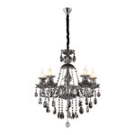 Chandelier Riky Πολυέλαιος 8φωτος Ανθρακί Κρύσταλλο (80x80x70)cm