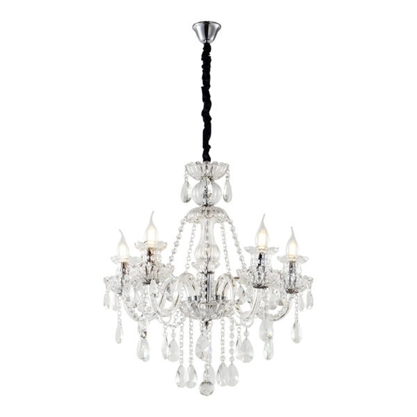 Chandelier Mairy Πολυέλαιος 8φωτος Διάφανο Κρύσταλλο (80x80x70)cm