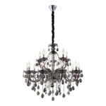 Chandelier Kiky Πολυέλαιος 15φωτος Ανθρακί Κρύσταλλο (90x90x90)cm