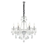 Chandelier Zara Πολυέλαιος 6φωτος Διάφανο Κρύσταλλο (60x60x70)cm