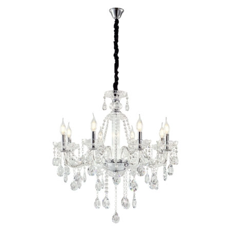 Chandelier Zara Πολυέλαιος 8φωτος Διάφανο Κρύσταλλο (70x70x70)cm