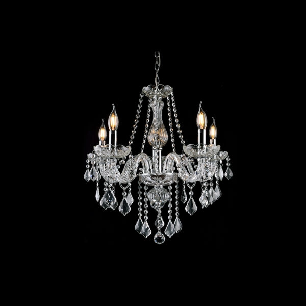 Chandelier Lisa Πολυέλαιος 5φωτος Διάφανο Κρύσταλλο (60x60x60)cm