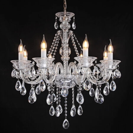 Chandelier Rea Πολυέλαιος 8φωτος Διάφανο Κρύσταλλο (70x70x80)cm