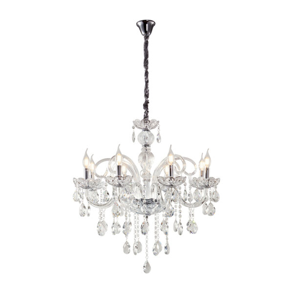 Chandelier Nouli Πολυέλαιος 8φωτος Διάφανο Κρύσταλλο (70x70x70)cm