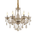 Chandelier Champ Πολυέλαιος 6φωτος Σαμπανιζέ Κρύσταλλο (60x60x60)cm