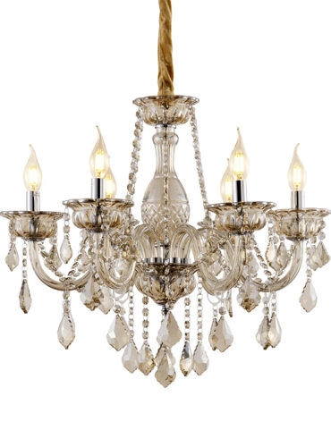 Artekko Chandelier Champ Πολυέλαιος 6φωτος Σαμπανιζέ Κρύσταλλο (60x60x60)cm