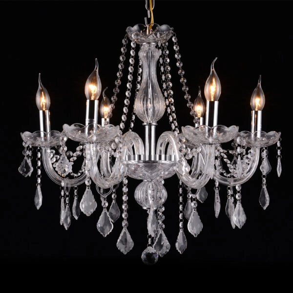 Chandelier Lisa Πολυέλαιος 6φωτος Διάφανο Κρύσταλλο (66x65x60)cm