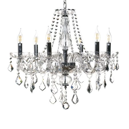 Chandelier Lisa Πολυέλαιος 6φωτος Διάφανο Κρύσταλλο (66x65x60)cm