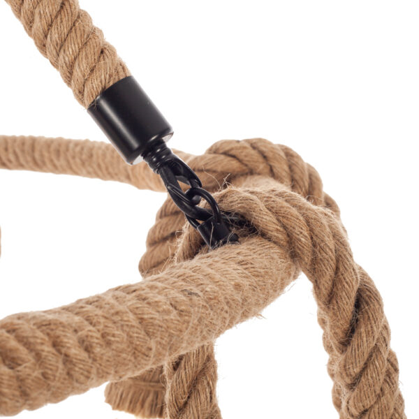 Hemp Rope Φωτιστικό Οροφής 8φωτο (Ε27) με Μαύρο Μέταλλο/Σχοινί (80x80x120)cm