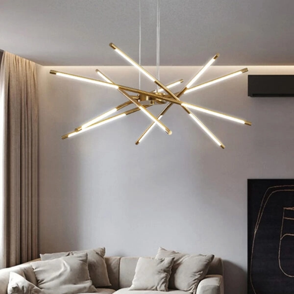 Iron Φωτιστικό Οροφής LED Χρυσό Μεταλλικό (80x80x60)cm 12w 3000K