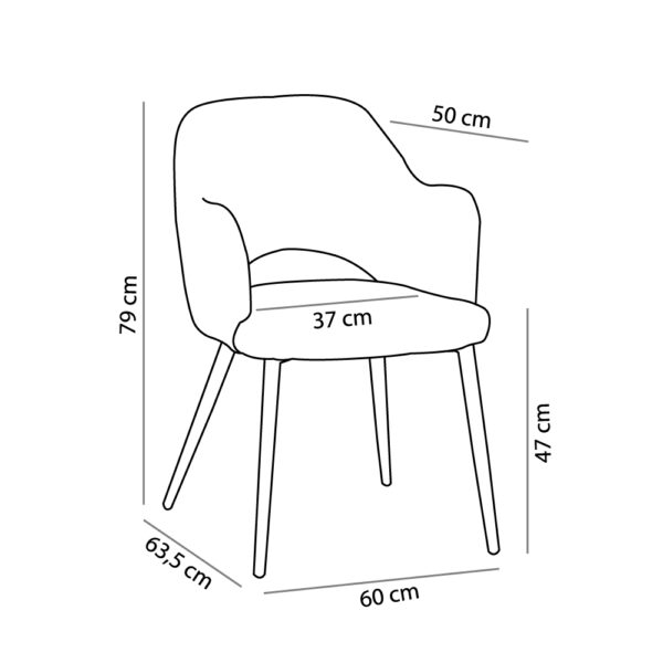 ASCOT ΚΑΡΕΚΛΑ ΚΑΦΕ ΣΚΟΥΡΟ 60x63,5xH79cm