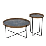 BIG FISH COFFEE TABLE ΠΟΛΥΧΡΩΜΟ ΜΕ PATTERN ΜΑΥΡΟ 75x75xH37,5cm