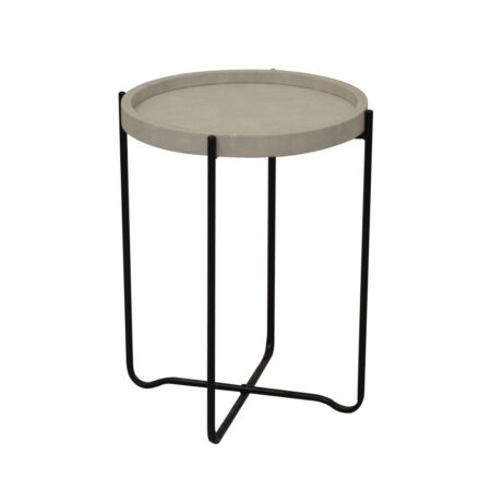 FUN SIDE TABLE SAND BEIGE ΜΑΥΡΟ 43x43xH53cm