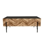 PARKE COFFEE TABLE ΜΑΥΡΟ ΦΥΣΙΚΟ ΜΕ PATTERN ΜΑΥΡΟ 120x63xH45cm