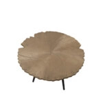 LEAF 50 SIDE TABLE ΧΡΥΣΟ ΜΑΤ ΜΑΥΡΟ 50x50xH36cm