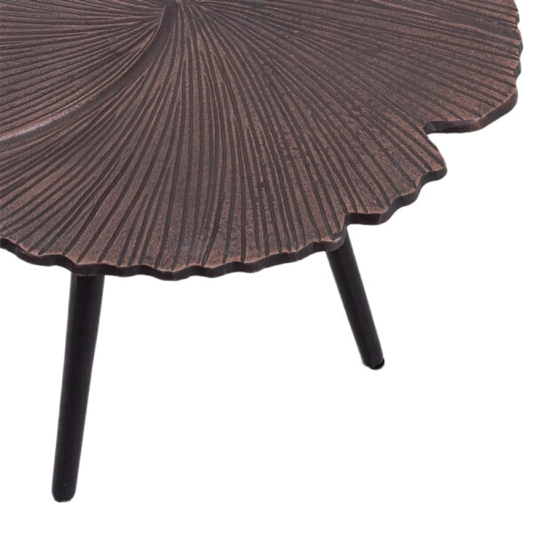 LEAF 40 SIDE TABLE COPPER ANTIQUE ΜΑΥΡΟ 40x40xH32cm