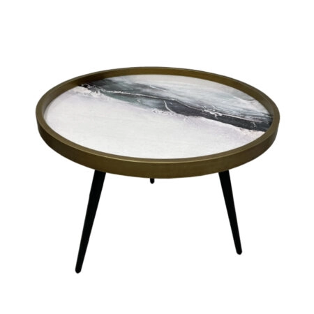 WILD COFFEE TABLE ΜΑΥΡΟ ΜΕ PATTERN ΜΑΥΡΟ 60x60xH45cm