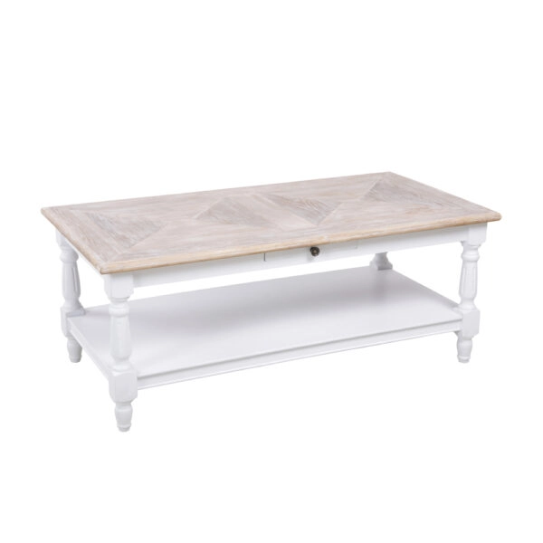 HISTORY COFFEE TABLE ΛΕΥΚΟ ΦΥΣΙΚΟ 125x64xH50cm