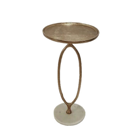 BODI 49,5 SIDE TABLE ΧΡΥΣΟ ANTIQUE ΛΕΥΚΟ ΜΑΡΜΑΡΟ 30,5x30,5xH49,5cm